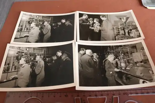 vier tolle alte Fotos - Personen - Chemie-Werk ?? - Maschinen  50-60er Jahre