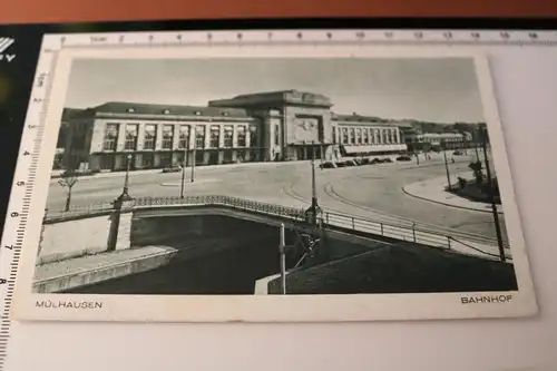 tolle alte Karte -   Mülhausen  Bahnhof - 1942