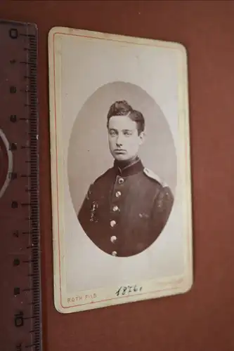 tolles altes Foto CDV Portrait eines Soldaten - Thionville -  1876