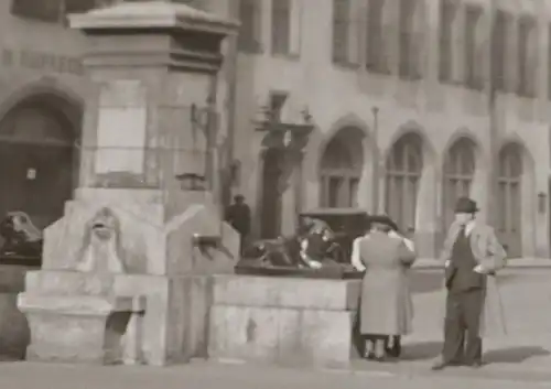 tolles altes Negativ - Strasse vor dem Rathaus Leipzig - 30-50er Jahre ??