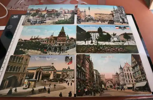 sechs tolle alte Karten -  vers. Ansichten München   1915-1916   Patriotisch 