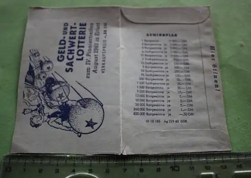 tolles altes Los - zum IV. Pioniertreffen August 1961 in Erfurt 