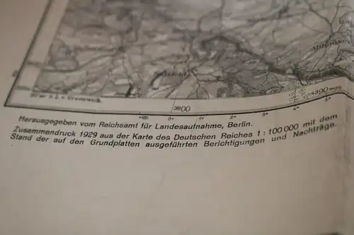 tolle alte Karte - Einheitsblatt 111 - Meiningen - Coburg  1929