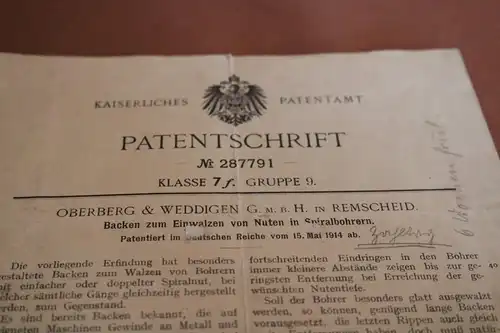 tolle alte Patentschrift - Klasse 7f Gruppe 9 - Kaiserliches Patentamt - 1914