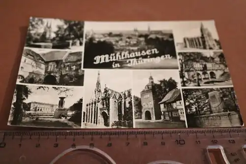 tolle alte Karte - Mühlhausen in Thüringen  Ansichten  -  60er Jahre