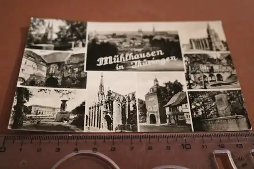 tolle alte Karte - Mühlhausen in Thüringen  Ansichten  -  60er Jahre 