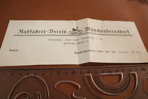 toller alter Briefkopf - Radfahr-Verein Münchenbernsdorf - 1925