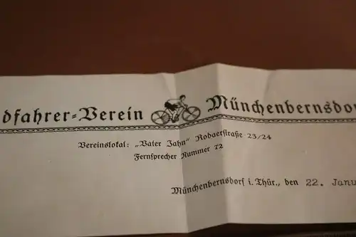 toller alter Briefkopf - Radfahr-Verein Münchenbernsdorf - 1925