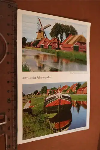 tolle alte Karte - Ostfriesische Fehnlandschaft - Windmühle  - 60er Jahre ???