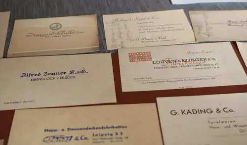 27 tolle alte Visitenkarten von Firmen ?  - 30-40er Jahre ????