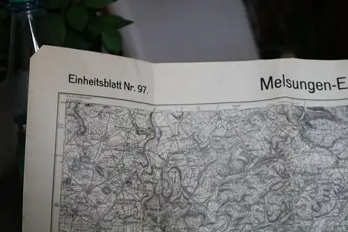 tolle alte Karte - Einheitsblatt 97 - Melsungen Eschwege Hersfeld Eisenach 1923