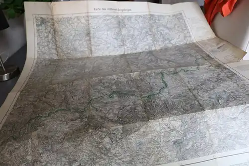 tolle alte Karte des mittleren Erzgebirges - 1936