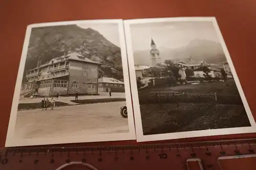 zwei tolle alte Fotos - Gebäude - Club Alpino Italiano - 1929   Pordoi-Pass u Fo