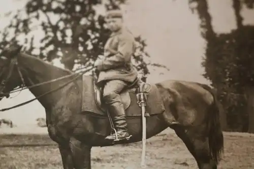 tolles altes Foto - Portrait Reiter - Soldat mit Pferd  Kavallerie