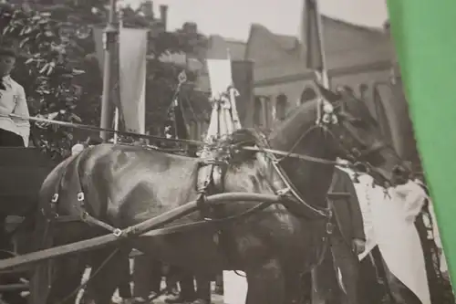 tolles altes großes Foto - Festwagen gezogen von einem Pferd - 20-30er Jahre