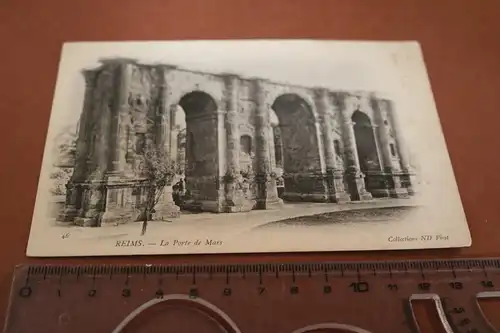 tolle alte Karte - Reims - Le Porte de Mars  1900-1910 ???