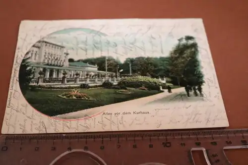tolle alte Karte - Nauheim - Allee vor dem Kurhaus  -  1904 