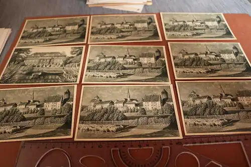 neun tolle alte Karten - Schlitz Burgen und Schloß Hallenburg  - Alter ??