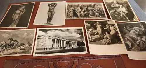 acht tolle alte Karten - Haus der Kunst - München - Kunstwerke und Gebäude 