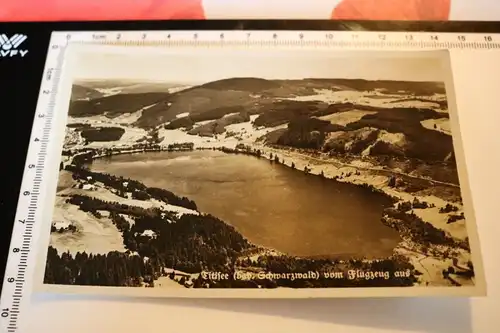 tolle alte Karte - Titisee vom Flugzeug aus - 30-40er Jahre