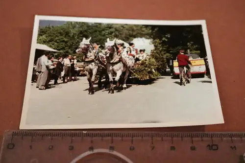 tolles altes Foto - Pferdegespann - Festwagen - Oberstdorf - 50-60er Jahre