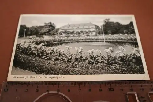 tolle alte Karte -  Darmstadt Partie im Orangeriegarten - 1956