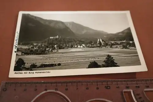 tolle alte Karte -  Aschau mit Burg Hohenaschau  50-60er Jahre 
