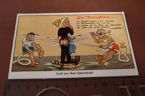 tolle alte Karte- Karikaturen - Gruß aus Bad Schwalbach - 1959