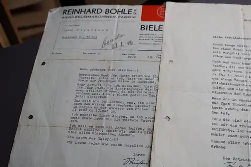 drei interessante alte Briefe der Firma Reinhard Bohle KG Werkzeugmaschinen 1942
