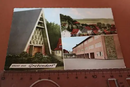tolle alte Karte - Gruß aus Grebendorf - 60-70er Jahre ??