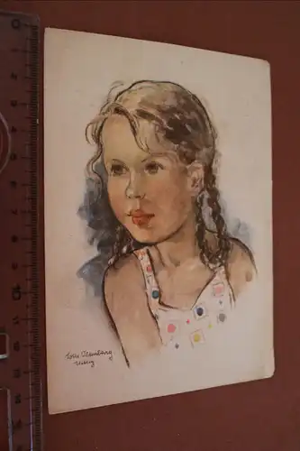 tolle alte Karte - Künstlerkarte - Portrait Mädchen Lotte Oldenburg Wittig