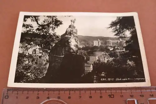 tolle alte Karte - Karlsbad Blick vom Hirschsprung 30-40er Jahre 