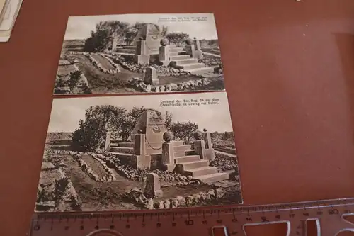 zwei alte Karten - Denkmal des Inf. Regt. 78 in Courcy vor Reims 