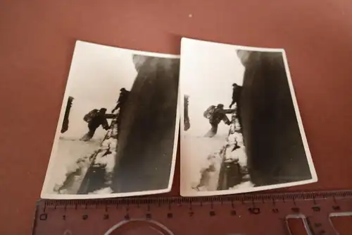 zwei tolle alte Fotos - Soldat geht an Bord Hafjord ?? Norwegen ?? 