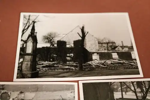 drei alte Fotos Abriss und Neubau Gemeindehaus Mittelweide ?? 50er Jahre ?