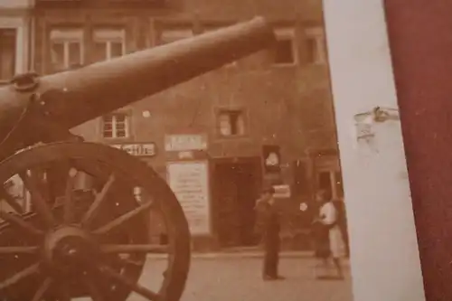 tolles altes Foto Eisleben - große Kanone vor Restaurant zur Tulpe 1910-20 ???