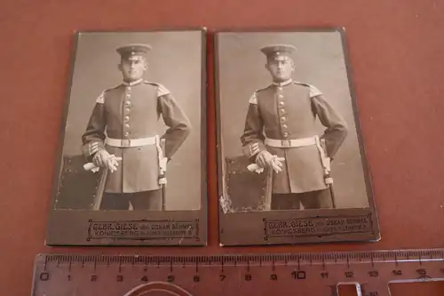 zwei tolle alte CDV Soldat mit Schwalbennester - Musiker ? Königsberg /Pr