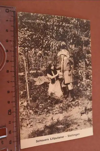 tolle alte Karte - Scheuers Liliputaner - Stellingen - Schneewittchen und die 7 