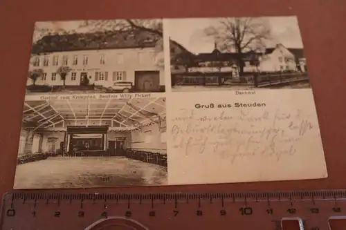 tolle alte Karte - Gruß aus Steuden Gasthof zum Kronprinz 1928