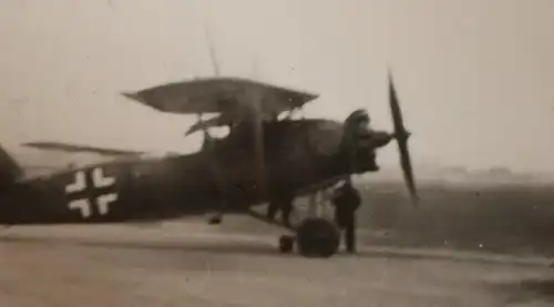 tolles altes Foto - Flugzeug Luftwaffe - alter Eindecker