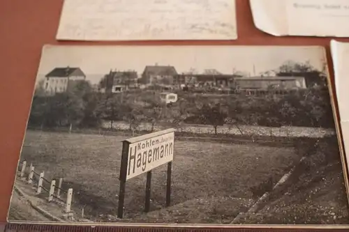 vier tolle alte Fotos und Karten Firma Th. Hagemann Kohlen - Eisleben  1912-1919