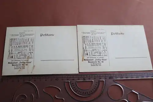 zwei tolle alte Werbekarten  G.B. Wiss Söhne - Kleinschmalkalden i. Th. 