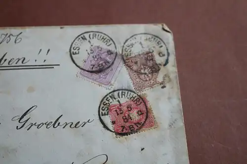 toller alter Briefumschlag  Einschreiben Essen Ruhr - 1884 - selten ???