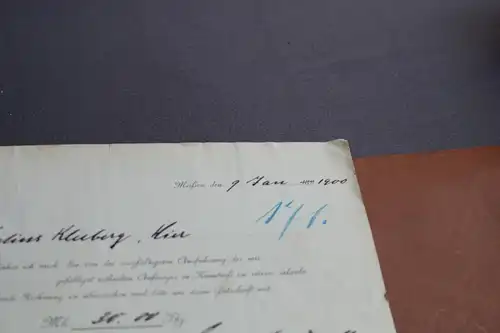 zwei tolle alte Rechnungen Rudolf Neumann Meissen chem. Fabrik - 1900 u 1903