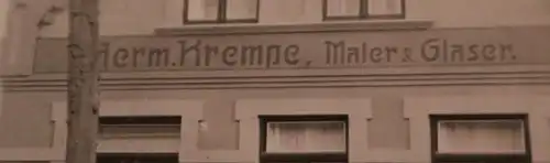tolles altes Foto -  Maler und Glaser - Herm. Krempe - Gebäude - Tönning 1929