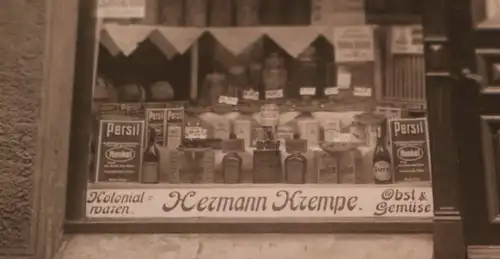 tolles altes Foto -  Geschäft Kolonialwaren Hermann Krempe - 20-30er Jahre ??