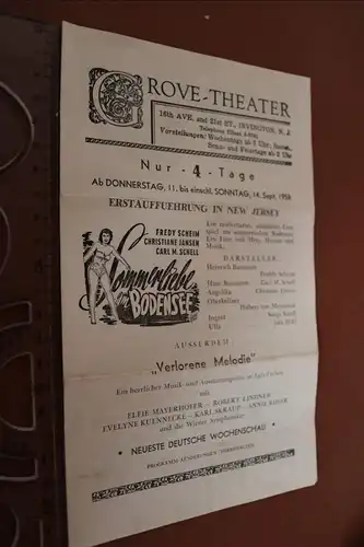 tolles altes Programmheft Rove-Theater New jersey 1958 in deutsch