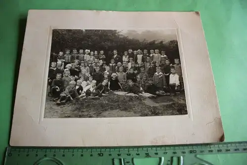 tolles altes Klassenfoto auf Pappe - Mädchen und Jungen 1910-20 ? Düren 