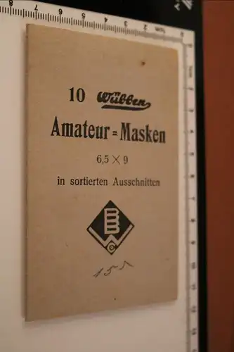 sechs tolle alte Amateur-Masken Wübben 6,5x9  