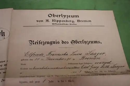 zwei tolle alte Dokumente aus Bremen Anstellungsurkunde Senat 1922 und Zeugnis